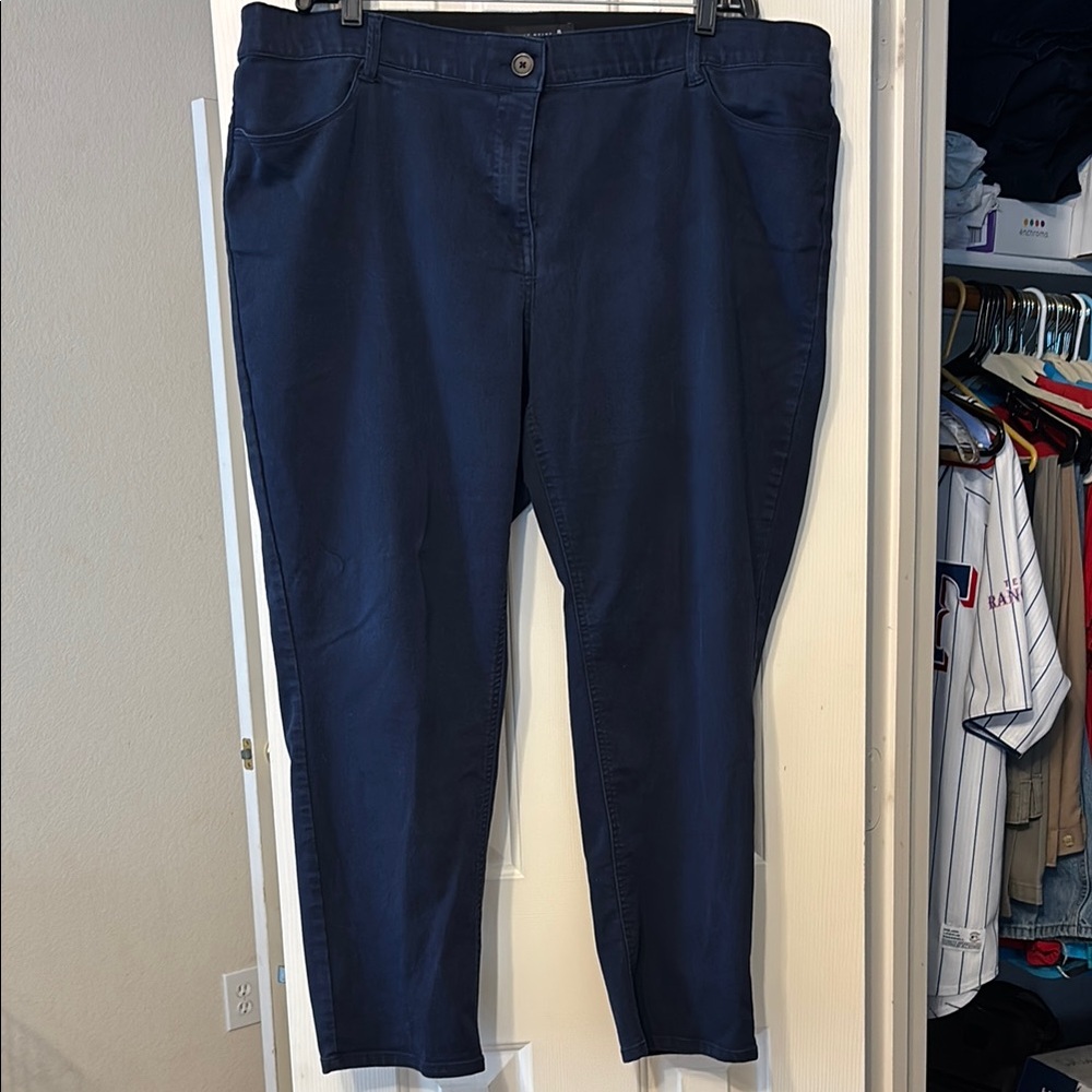 Classic Blue Trousers with Straight-Leg Cut